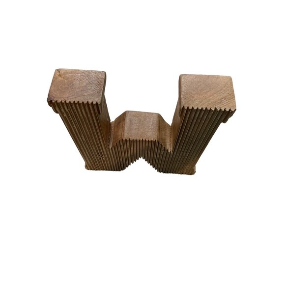 Rustic Wood Letter M Block Decor Farmhouse Shelf Sign Wall Monogram Accent - Picture 6 of 9